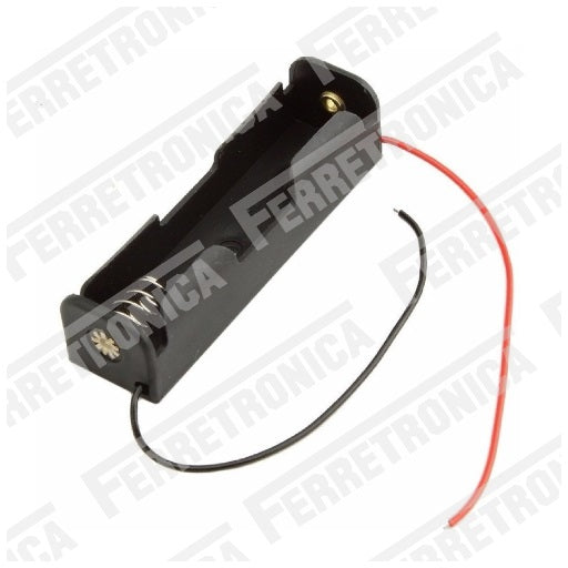 Porta Pila para 1 Bateria AA con Cable de Conexion PortaPila AA, Ferretrónica