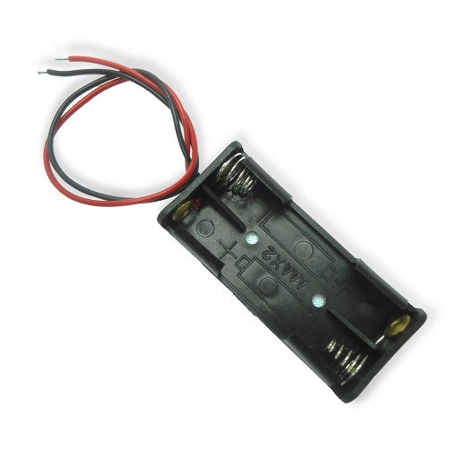 Porta Pila para 2 Baterias AAA con Cable Conexion Serie Portapilas AAA x 2, Ferretronica