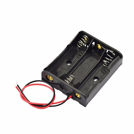 Porta Pila para 3 Baterias AA con Cable Conexion Serie PortaPila AA x 3, Ferretronica