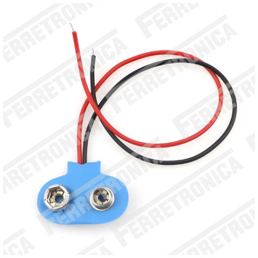 Porta Pila para Bateria 9V Conector en Broche Plastico PortaPila 9V Bateria Cuadrada, Ferretrónica