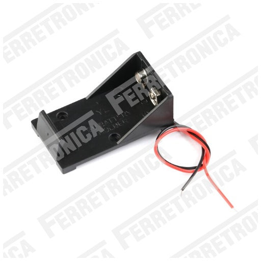 Porta Pila para Bateria 9V en Base Plastica Soporte para Pila 9V con Base, Ferretrónica