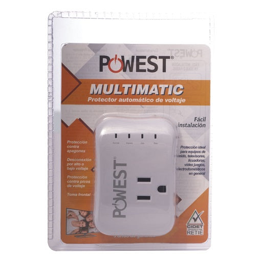 Protector de Voltaje MULTIMATIC para Electrodomesticos 120V - 10A como Televisores, eqipos de sonido, consola de video juegos, computadores y equipos en general, Ferretrónica