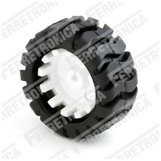 Rueda Todo Terreno para Motorreductor 42 mm x 19 mm, Ferretrónica