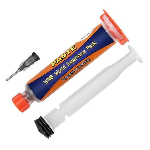 Soldadura de Estaño en Pasta 20 gr en Jeringa Sn63-Pb37 Estaño 63% Plomo 37% apto en BGA Reballing, Ferretrónica