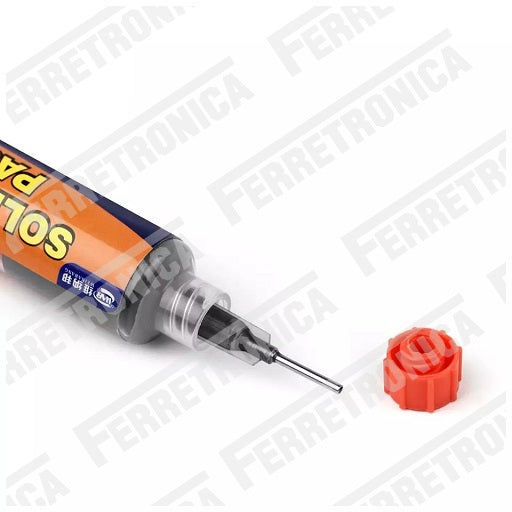 Soldadura de Estaño en Pasta 20 gr en Jeringa Sn63-Pb37 Estaño 63% Plomo 37% apto para BGA Reballing, Ferretrónica