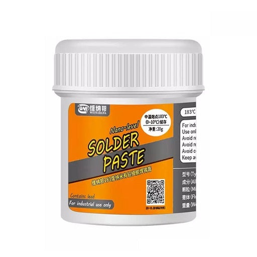 Soldadura de Estaño en Pasta 20 gr en Pote Sn63-Pb37 Estaño 63% Plomo 37% apto en BGA Reballing, Ferretrónica