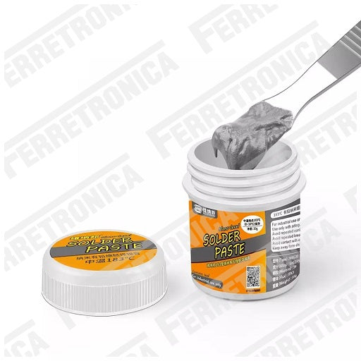 Soldadura de Estaño en Pasta 20 gr en Pote Sn63 - Pb37 Estaño 63% Plomo 37% apto en BGA Reballing, Ferretrónica