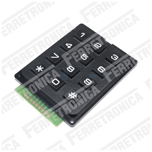 Teclado Matricial Profesional 3x4 Formato PCB 12 Teclas, Ferretrónica