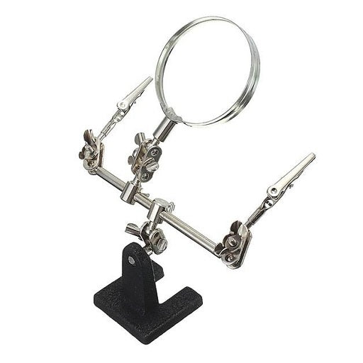 Tercer Brazo - Tercera Mano Ajustable con Pinzas y Lupa 5x, ferretronica