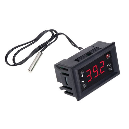 Termostato digital W1218 a 12VDC para implementar en incubadoras y otros similares, ferretronica