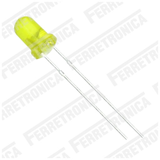 diodo led 3mm amarillo difuso, ferretrónica