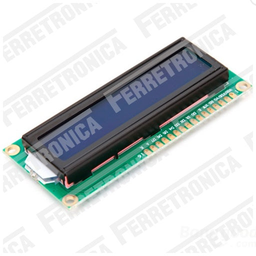display lcd 2x16 azul con retroiluminacion, ferretrónica