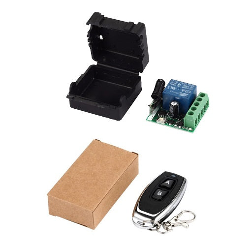 kit modulo rele Relay RF Radio frecuencia de 1 canal con etapa receptora de 433 MHz, ferretrónica