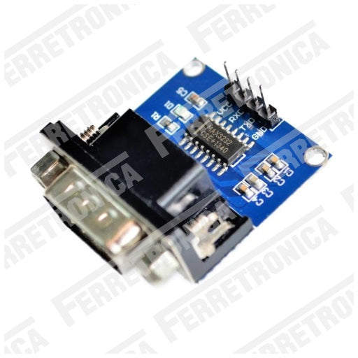 modulo convertidor serial db9 hembra rs323 a datos seriales TTL con max232, ferretrónica