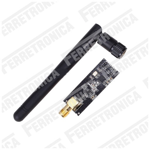 módulo de comunicacion inalambrica por radio frecuencia de 2.4 GHz nrf24l01 + pa + lna con antena sma alcance 1000 metros, ferretrónica